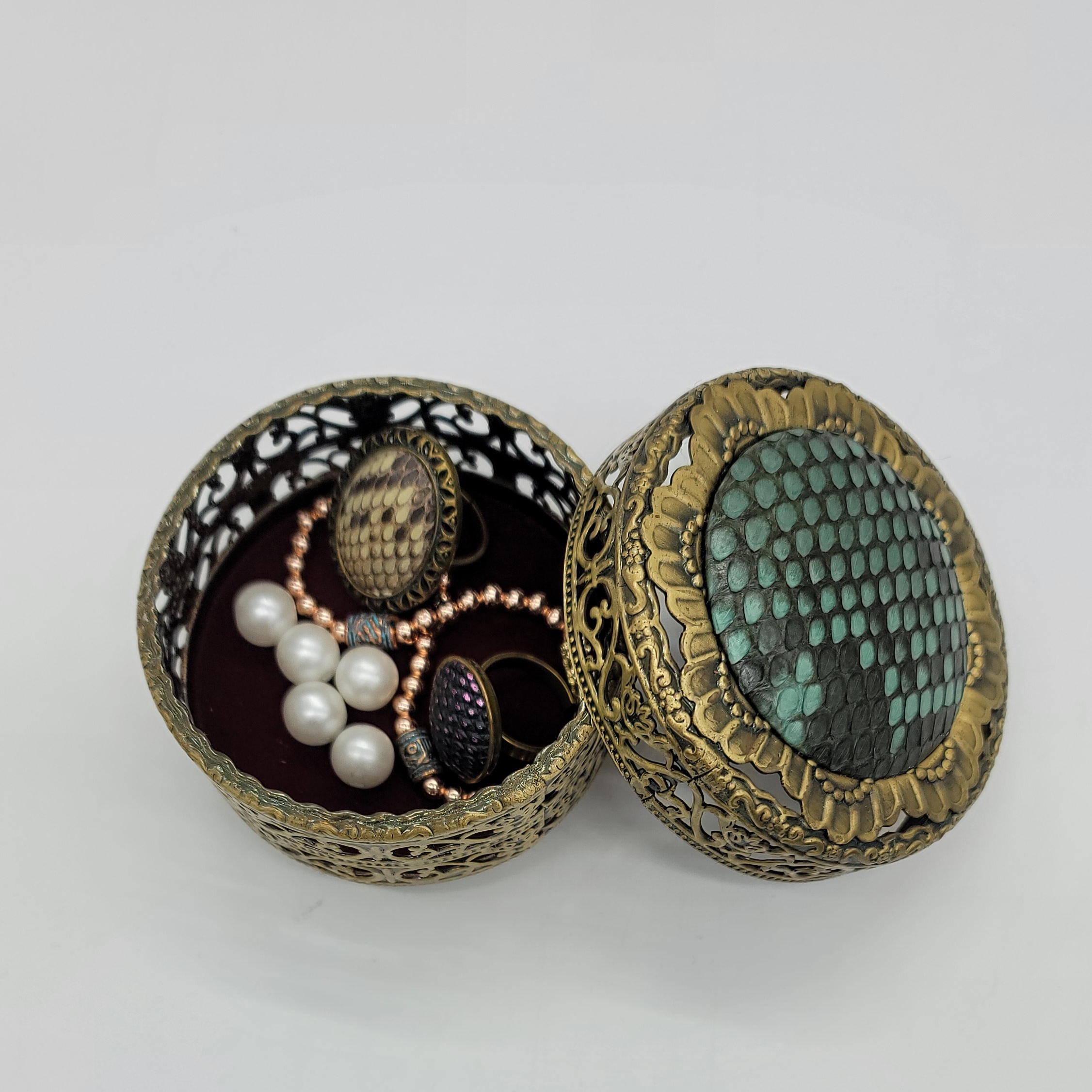 선물 파이톤 엔틱보석함 악세사리 케이스 다용도 보관함 | 아이디어스