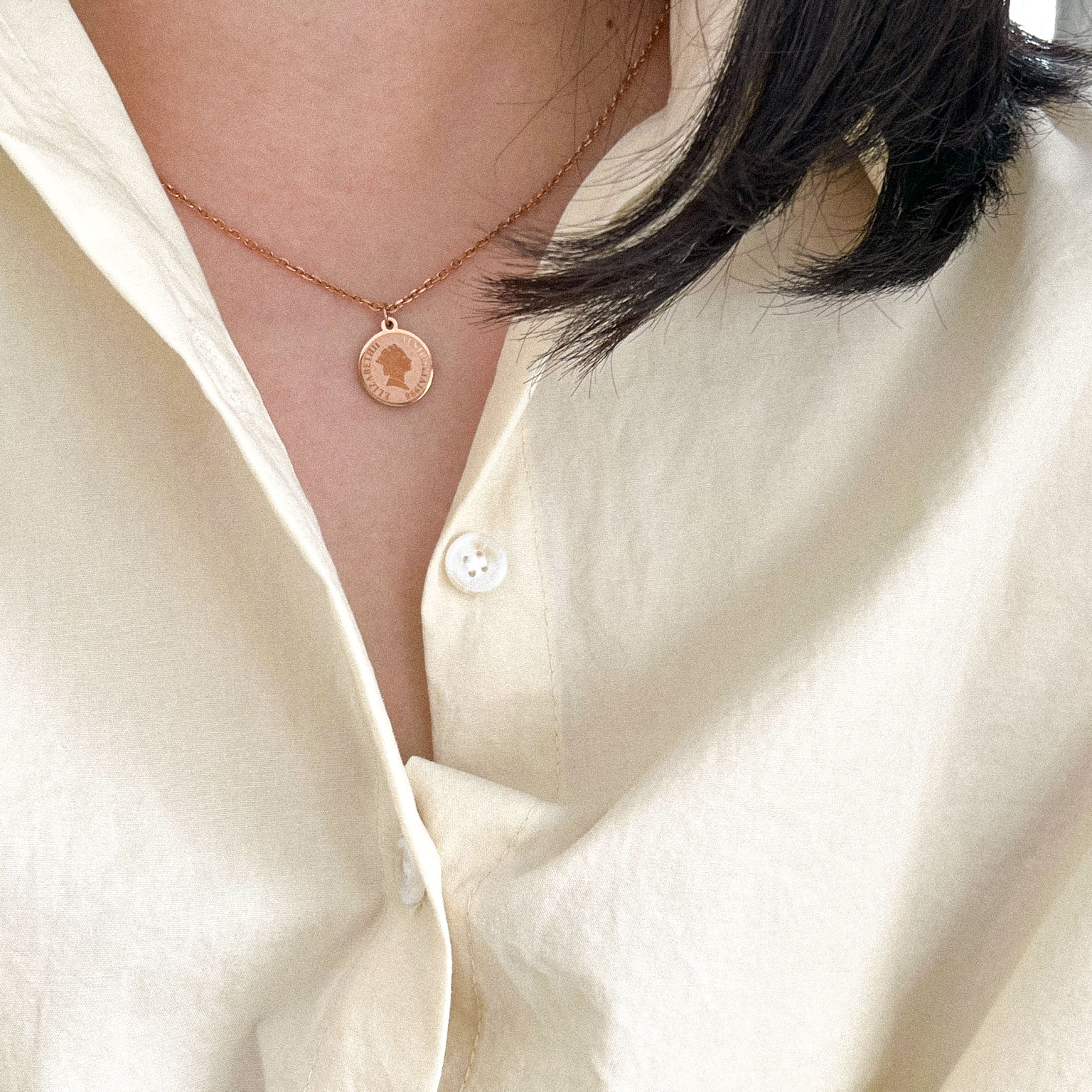 올써지컬] 로즈골드_엘리자벳 코인목걸이 | 아이디어스
