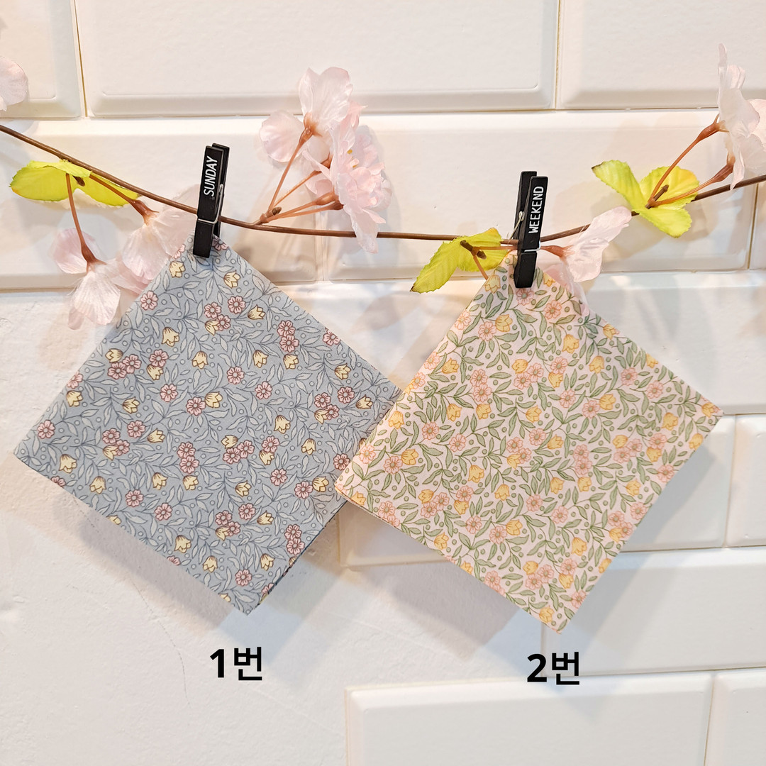 [Delicate Floral] 🩷 (1+1) Subtle Small Floral Cotton Voile Handkerchief ...
